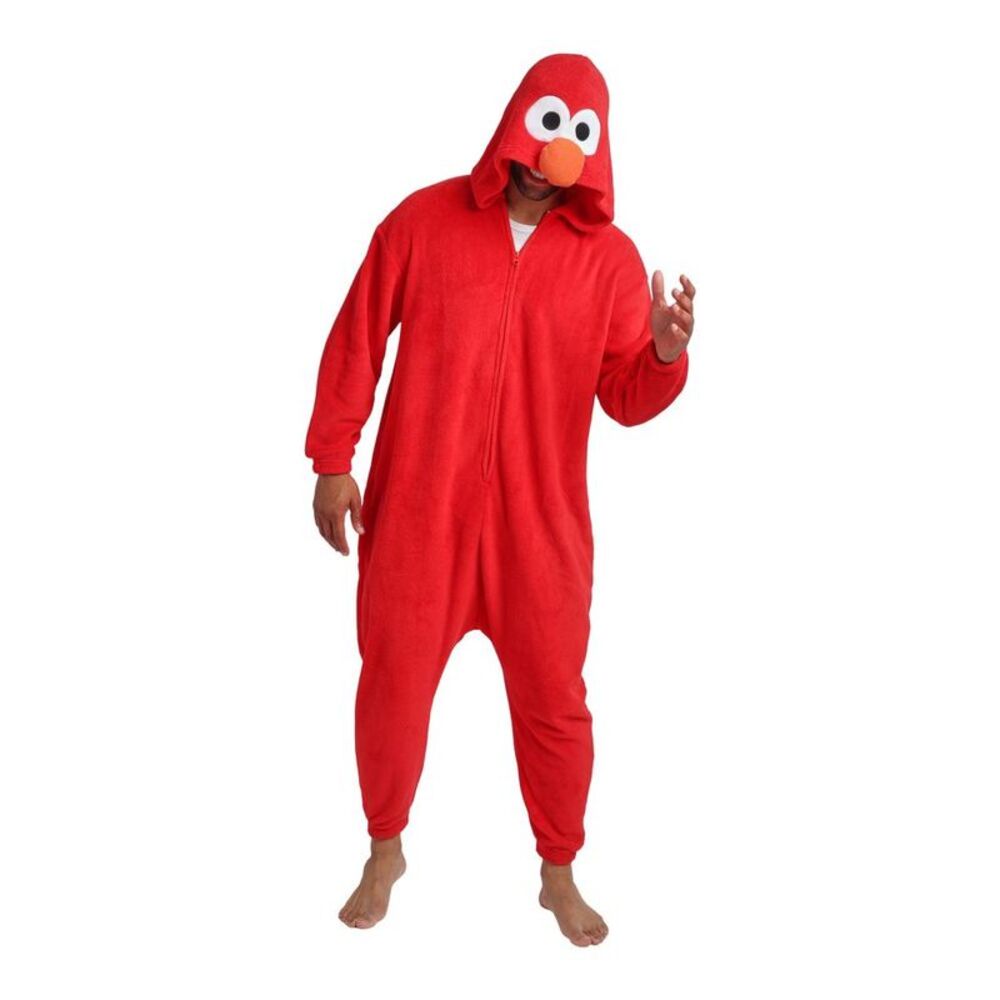 Sesame Street -  Elmo Adult Red Long Sleeve Hooded Ki Red